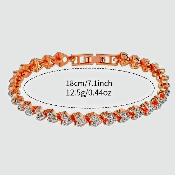 NEW! Rose Gold Plated Geneva Three Dial Dual Layered Watch & Bracelet Set~2 pcs - Picture 4 of 6